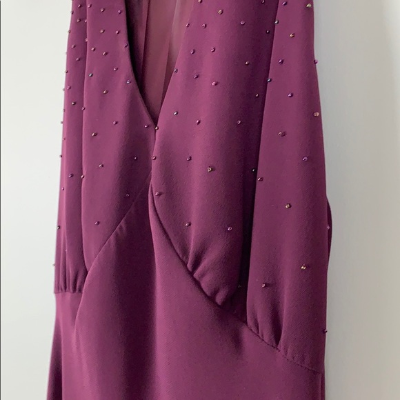 Evan Picone Plum Halter Top, High Low Evening Gown - Picture 2 of 7